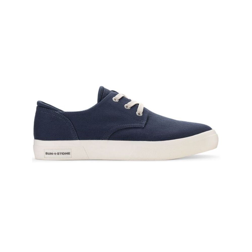 SUN STONE Mens Navy Cushioned Kiva Round Toe Lace-Up Sneakers Shoes 9.5 M - Picture 2 of 2